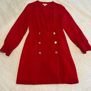 Topshop Red Wrap-Style Mini Dress – Size US 4